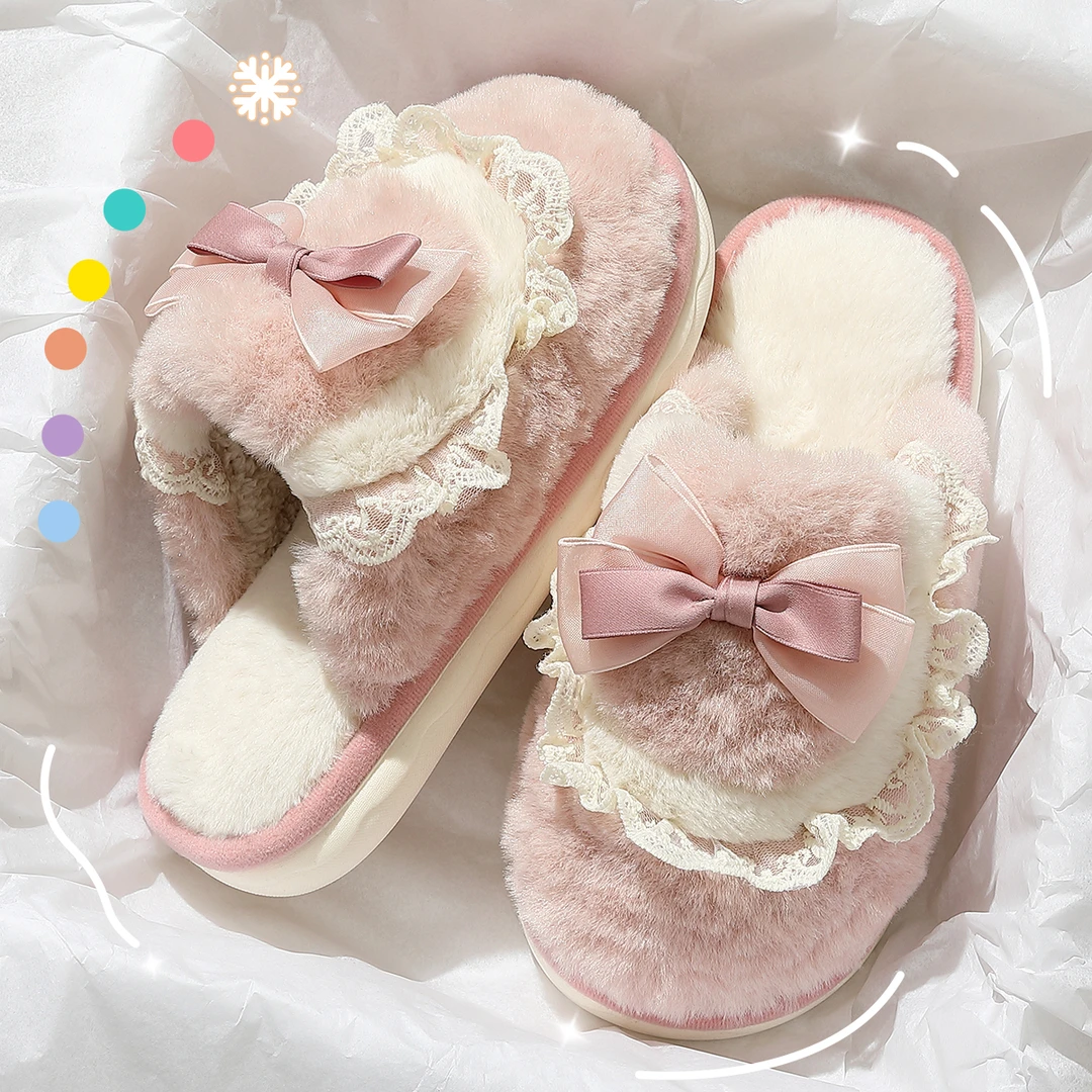 安尚芬居家棉拖女士2024新款室内家居防滑厚底毛绒拖鞋女冬天1双