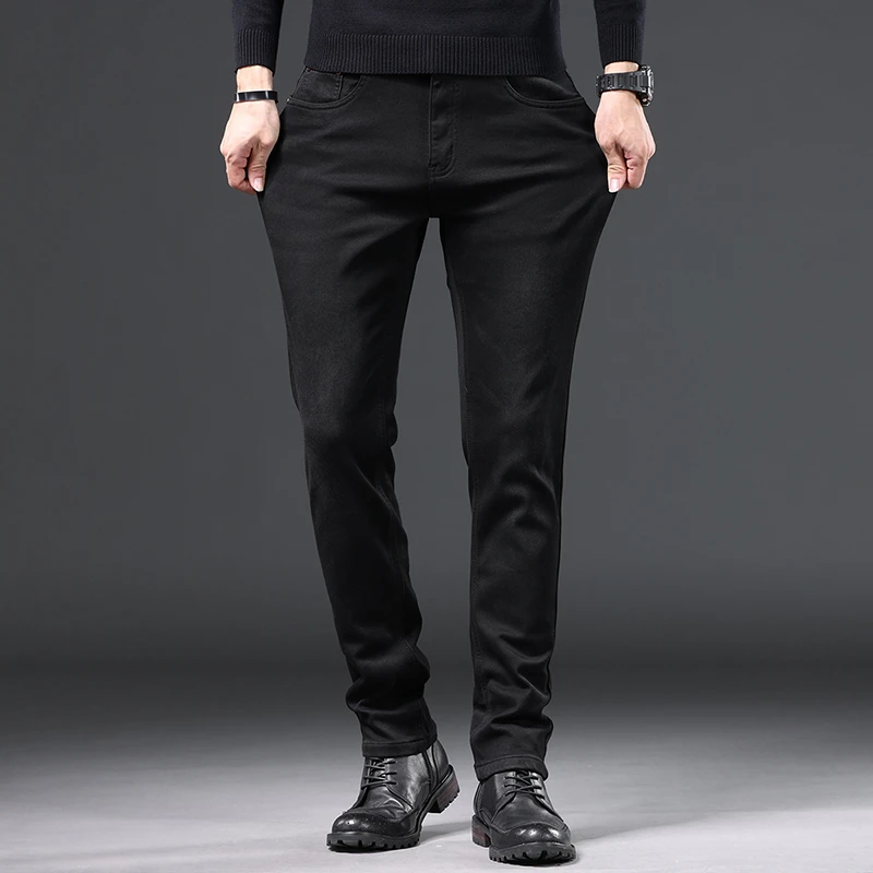 牛仔裤男2023新款潮牌修身韩版潮流休闲青年痞帅黑色小脚百搭裤子