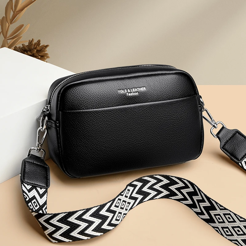 软皮斜挎包女夏季新款单肩包百搭纯色宽带轻便大容量小方包sl3696