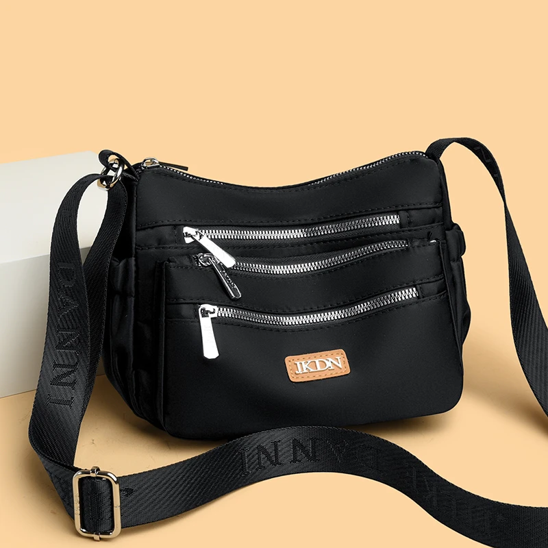 尼龙布包包女2024新款女士单肩斜挎包多层大容量中年妈妈包mq6601