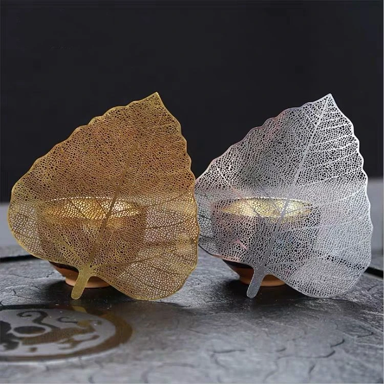 镀铜创意菩提叶树叶茶漏茶滤简约茶隔个性过滤器功夫茶具茶道配件