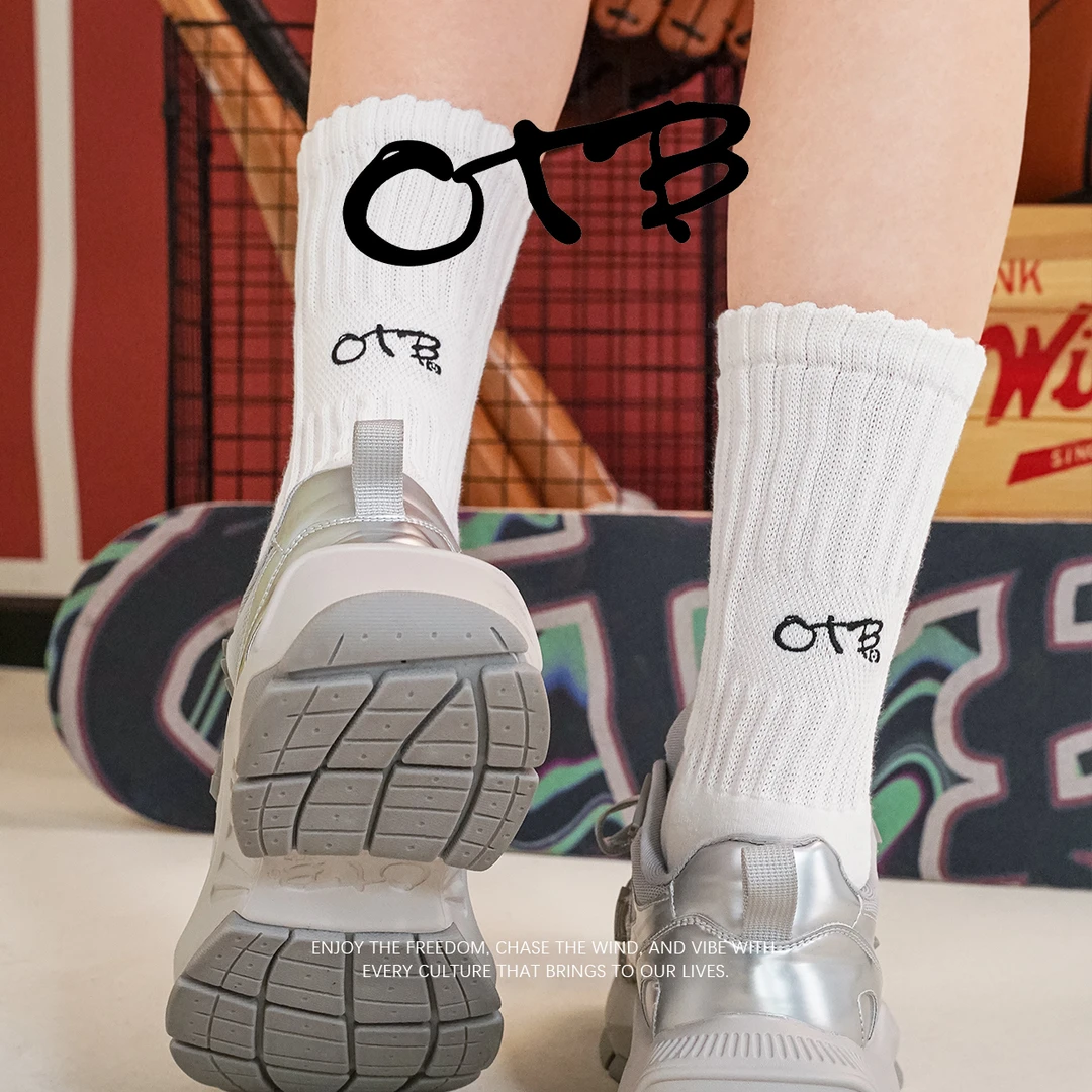 OTB毛圈袜复古街头日系风秋冬加厚双面毛圈袜