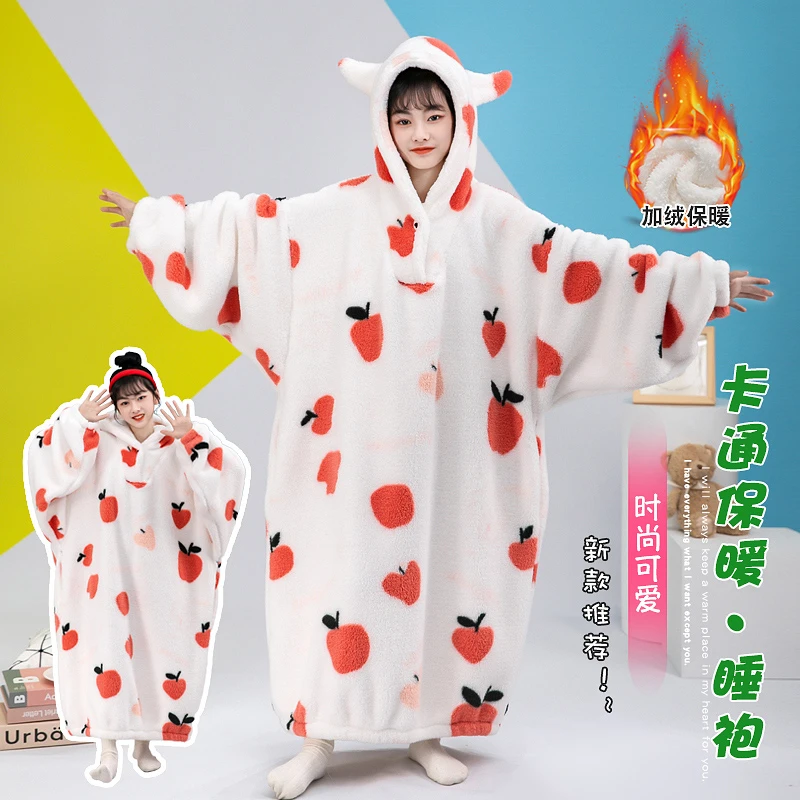 【小恶魔】亲子款6-12岁男女童款珊瑚绒睡袍儿童家居服中大童睡袍