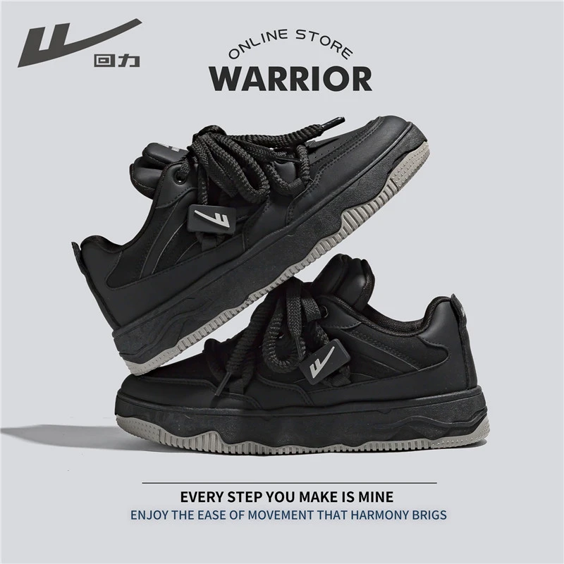 Warrior/回力情侣板鞋男女同款秋季新款2025百搭小黑鞋子男运动鞋
