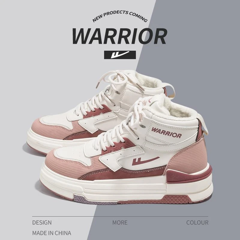 回力女鞋高帮鞋女夏季加绒2024年新款夏款二棉鞋厚底百搭运动鞋