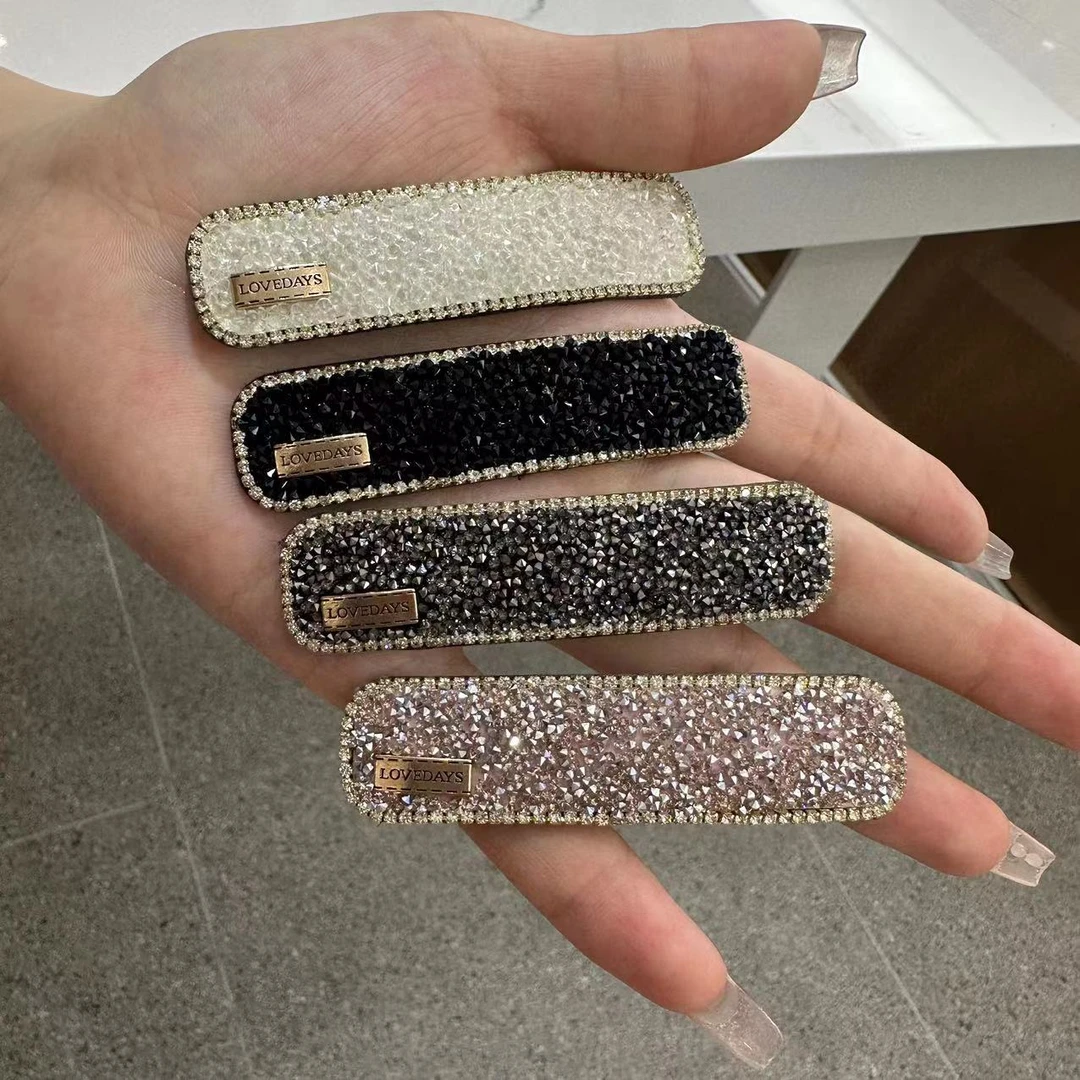 铜合金发饰 掰掰夹边夹压发水晶水钻少女BB夹碎发夹气质刘海夹ins