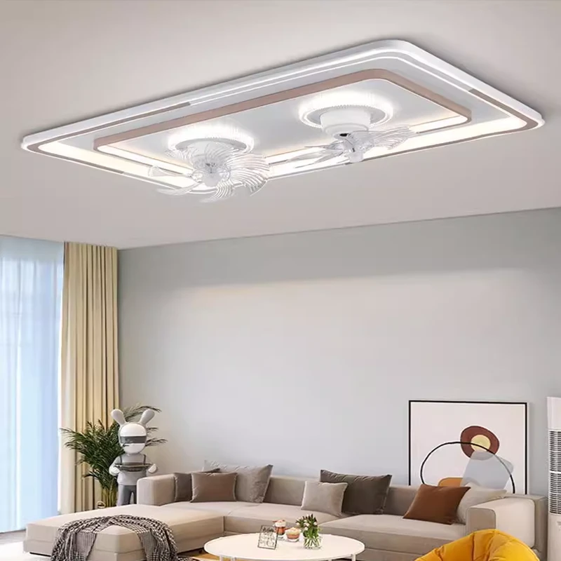 智能客厅摇头吸顶风扇灯具套餐卧室餐厅一体led2024新款现代简约