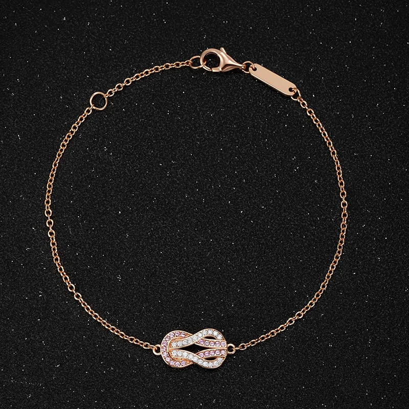 铜合金手链 7112 马蹄手链时尚百搭轻奢电镀18K金小众