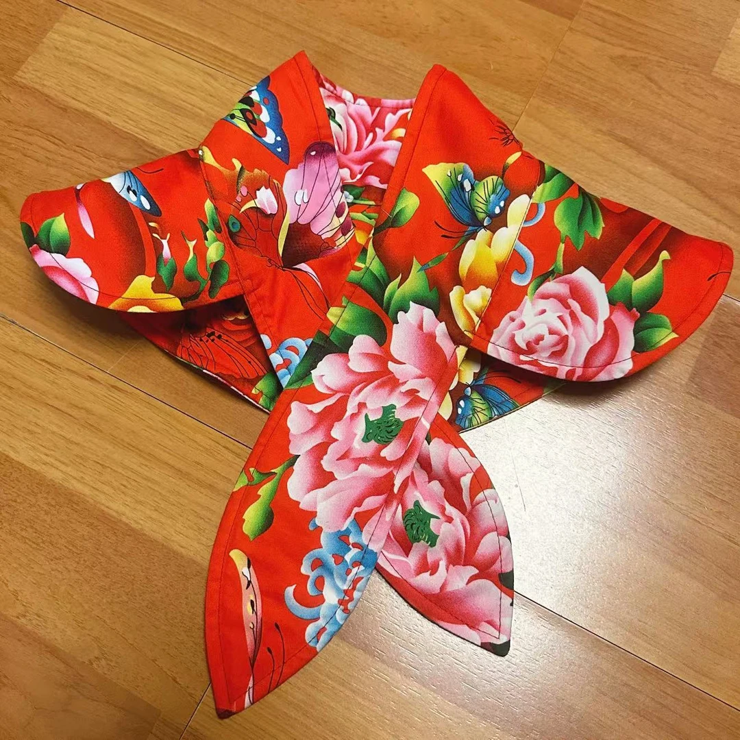 【福气蝶加】新疆长绒棉国潮喜庆夹棉云肩披肩