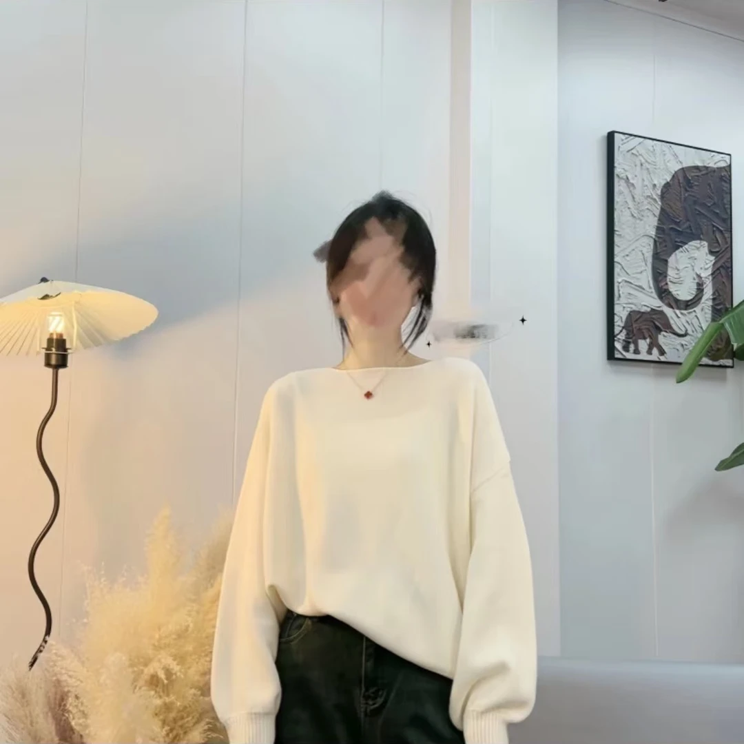 【38#】一字领显瘦慵懒风针织衫打底软糯毛衣