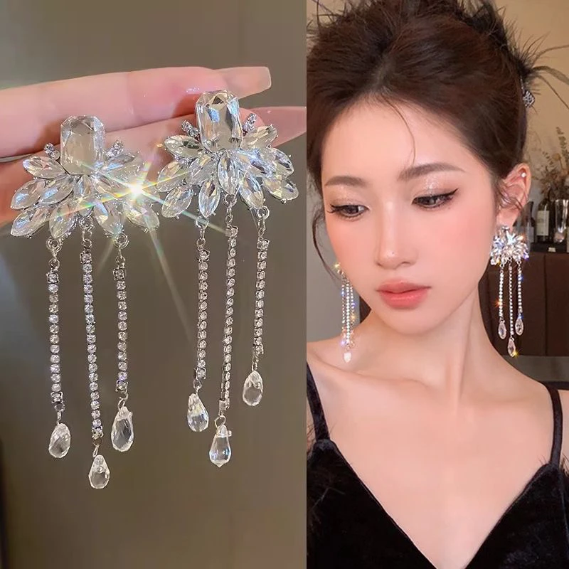 合金耳饰 65号流苏耳环高级感轻奢满夸张婚纱新娘耳饰女
