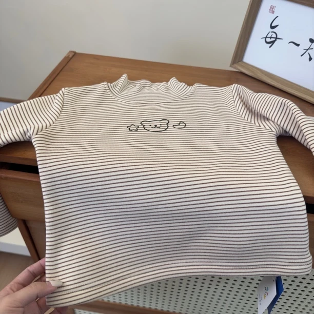 404-儿童条纹加绒打底衫