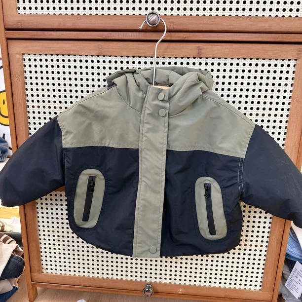 310-儿童拼色冲锋衣加棉棉衣