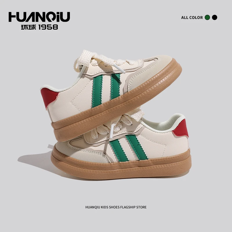 环球春季女男童2023新款低帮小白鞋透气白色运动休闲秋季软底板鞋