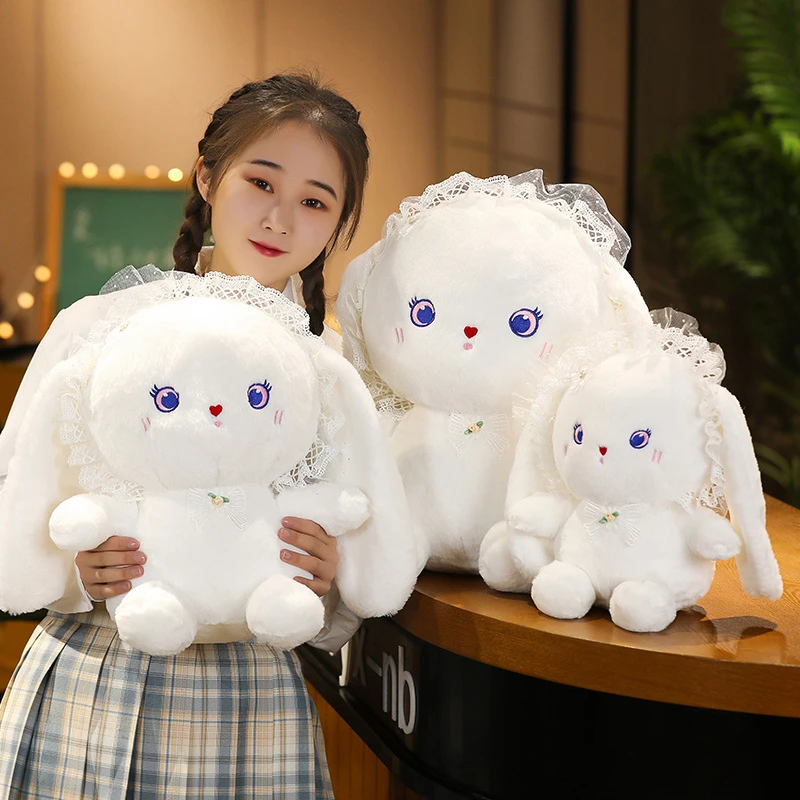 可爱清新兔公仔女孩床上睡觉抱兔娃娃情人节送女友抱枕毛绒玩具兔