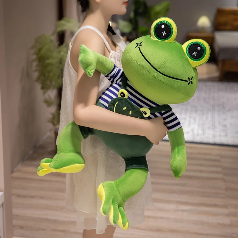 绿色可爱小青蛙布娃娃玩偶抱枕毛绒玩具女孩礼物青蛙陪睡安抚公仔