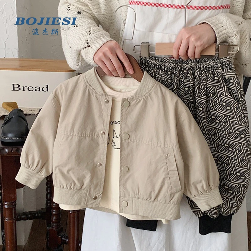 【清货】男童春季外套宝宝棒球服春秋款洋气纯色休闲帅气工装夹克