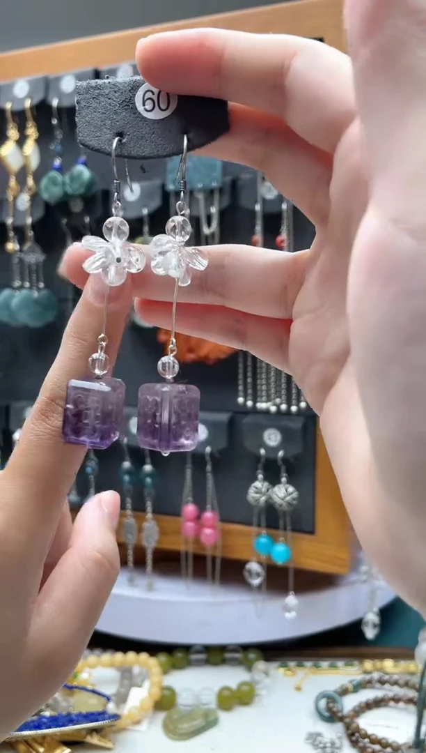 【闪购商品】水晶耳饰银S925镶嵌饰品