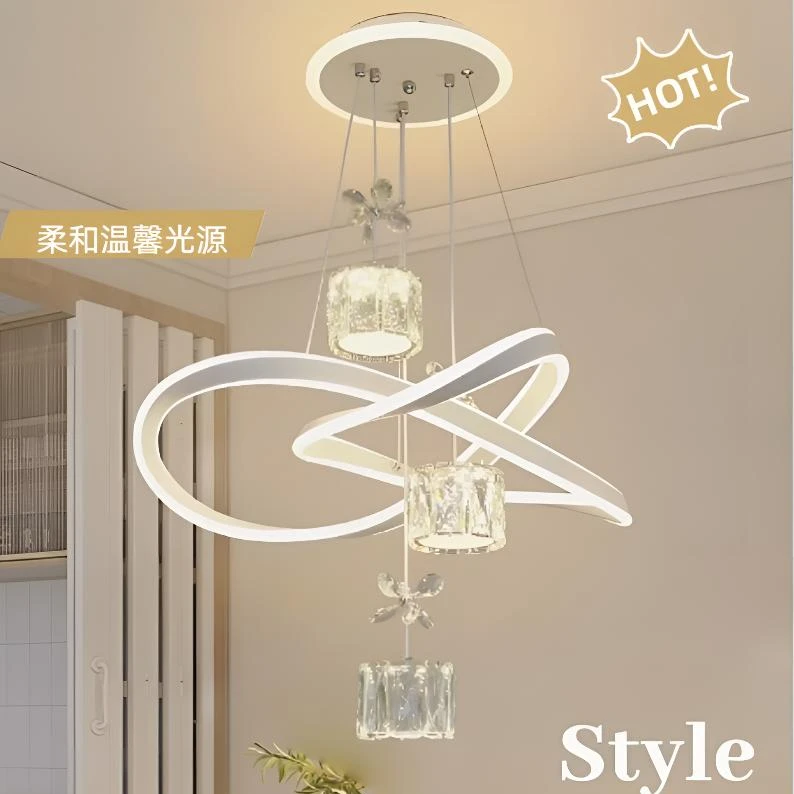 餐厅吊灯现代简约饭厅餐桌灯吧台网红卧室吊灯2025新款水晶吊灯具