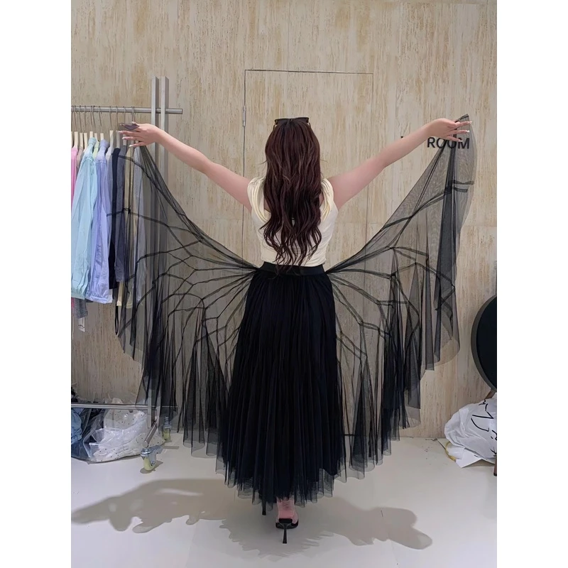 慧芝huizhi 11米大富蝶 高定款 重工定制松紧腰长款纱纱半身裙