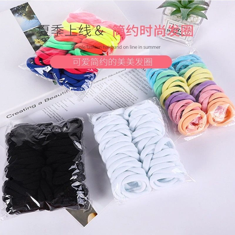 简约糖果色头绳高颜值高弹白色皮筋儿童大人扎头发绳彩色马尾发圈