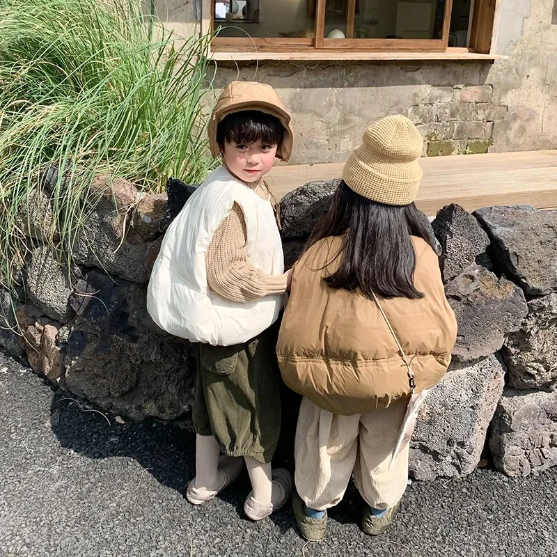 中小童宝宝外穿羽绒棉服马甲儿童加厚面包服韩版男童短款洋气马夹