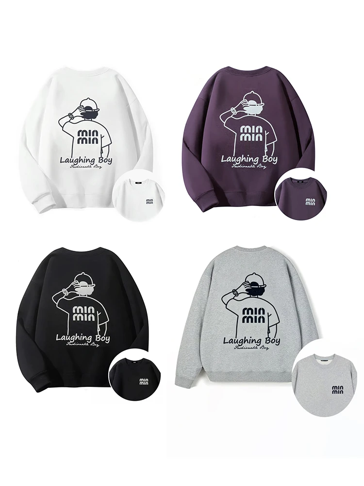 秋季新款时尚绒面立体发泡印花男女同款卫衣min0922