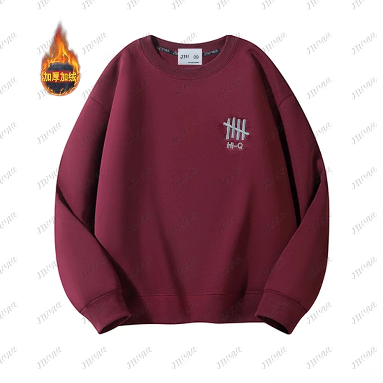 24冬季保暖上新 男女加绒加厚情侣款刺绣BF卫衣8051