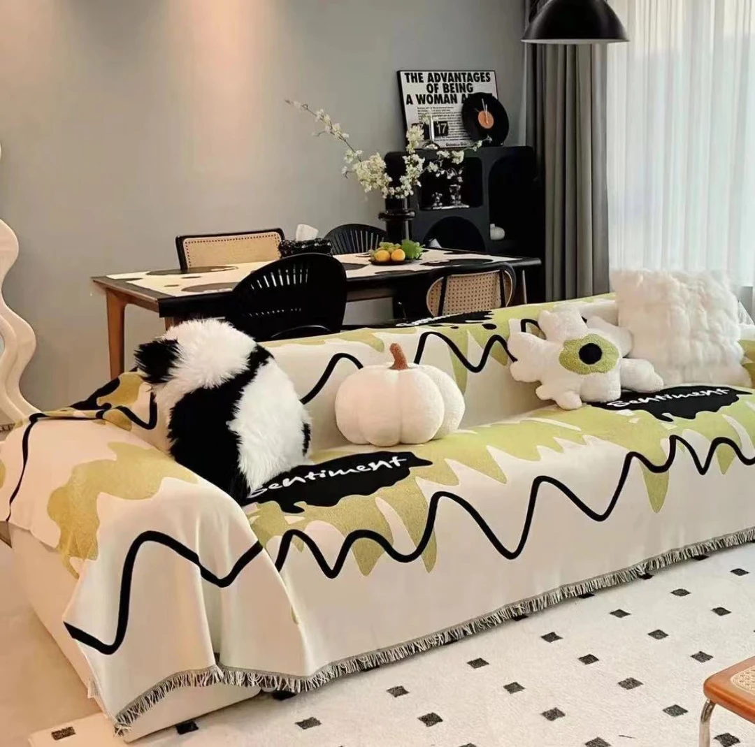 【漫游】轻奢高级感雪尼尔全盖沙发巾夏季沙发套罩法式奶油风