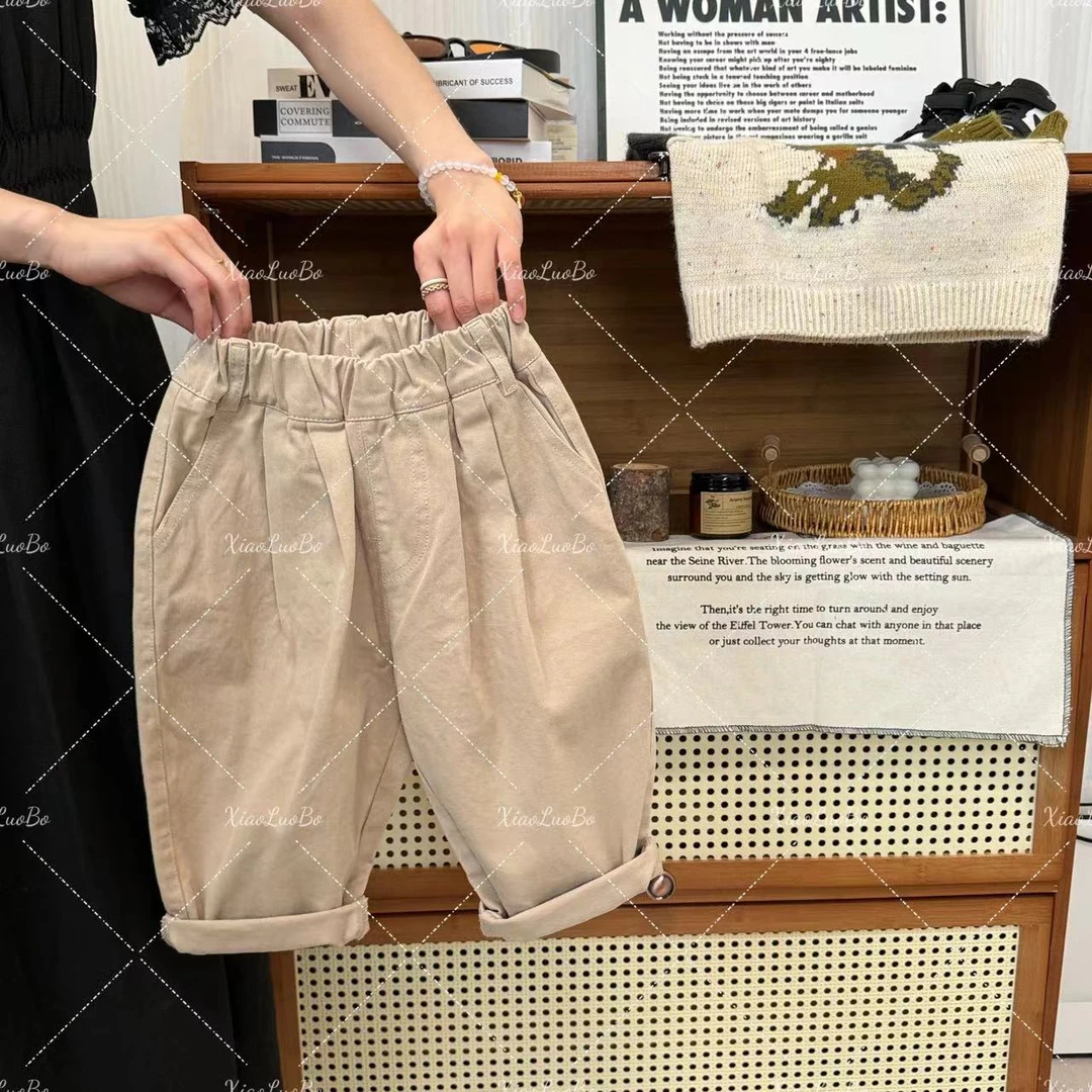 韩货男女童水洗棉休闲裤秋装裤子春秋季儿童百搭宽松洋气长裤