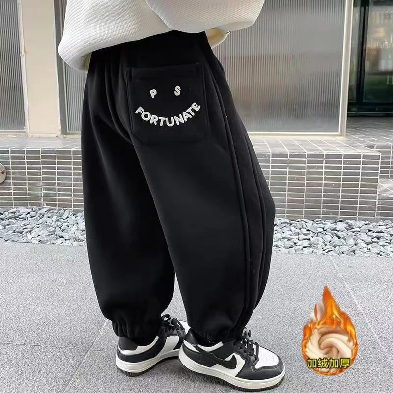 男童裤子加绒加厚冬季休闲裤男宝宝棉裤一体绒冬装儿童秋冬款童装