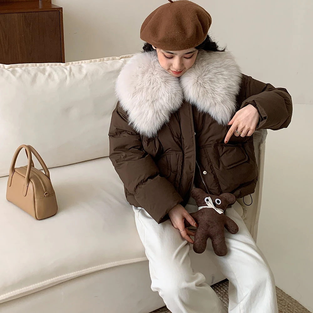 2024 新款真狐狸毛领新国标90白鸭绒羽绒服洋气显瘦小个子短款8