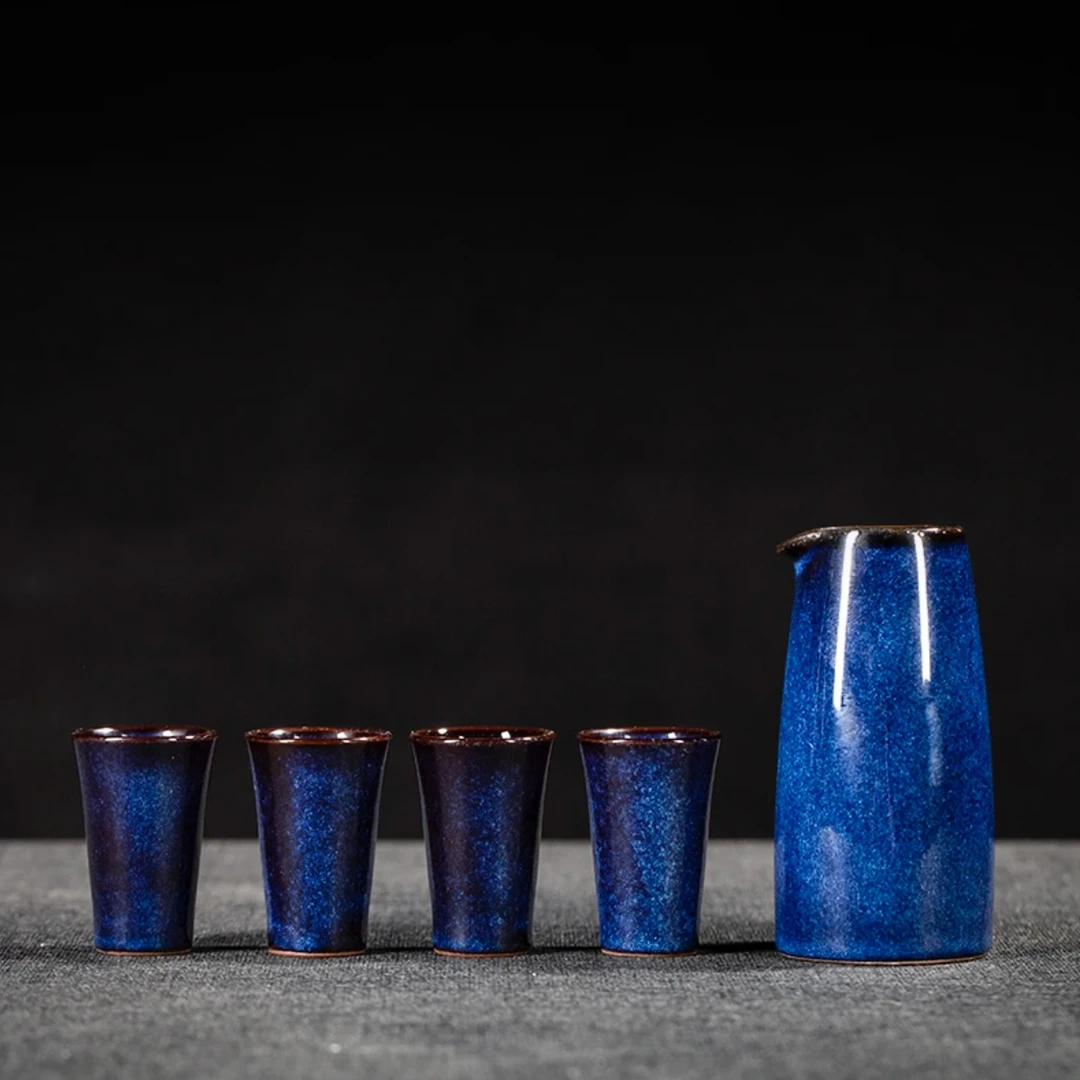 陶瓷酒具装分酒器4杯无礼盒安全包装