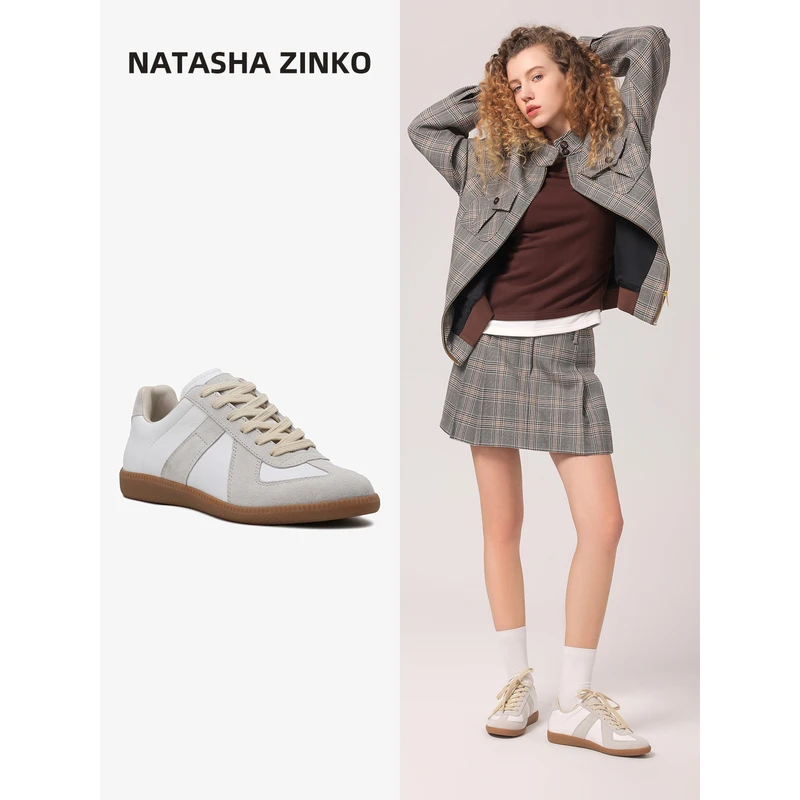 Natasha Zinko德训鞋女2025年新款平底休闲复古运动鞋百搭小白鞋