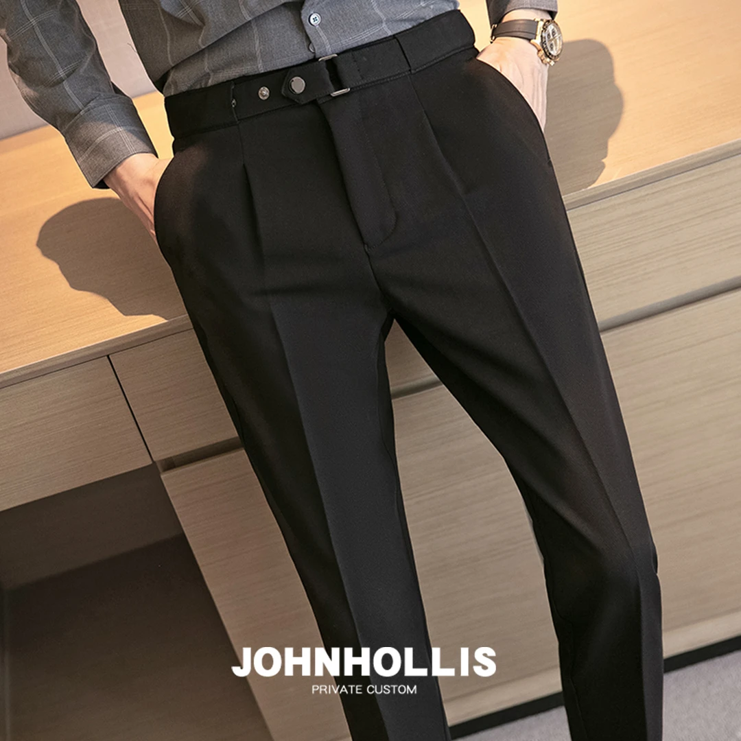 约翰皇九分西裤修身韩版英伦风休闲裤男2023新款爆款裤子男生穿搭