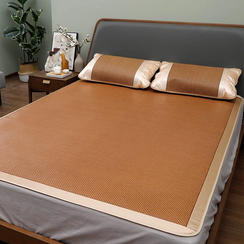 夏季凉席可折叠藤席1.8米双人宿舍竹席家用席子1.5米三件套草席