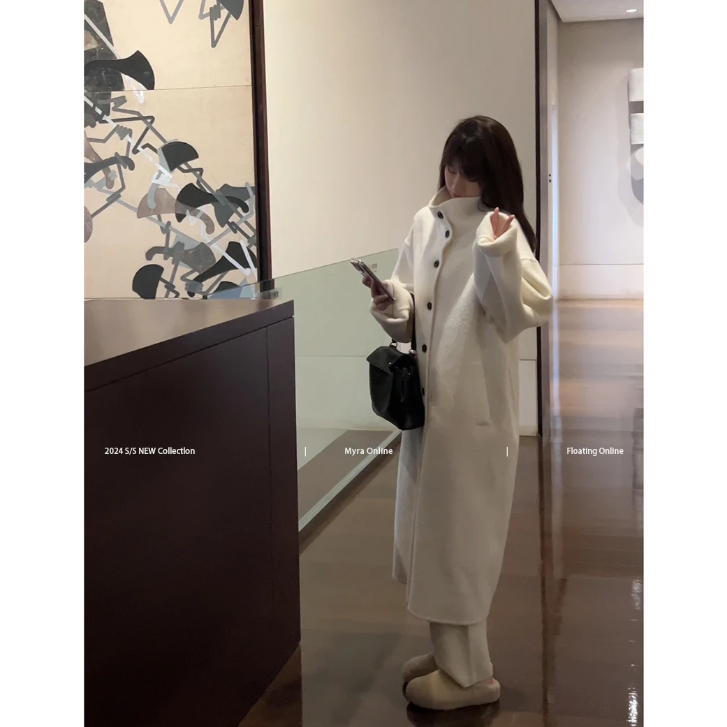 MYRA"周刊大衣“秘鲁进口 阿尔巴卡 长款双面呢大衣XMSC024206