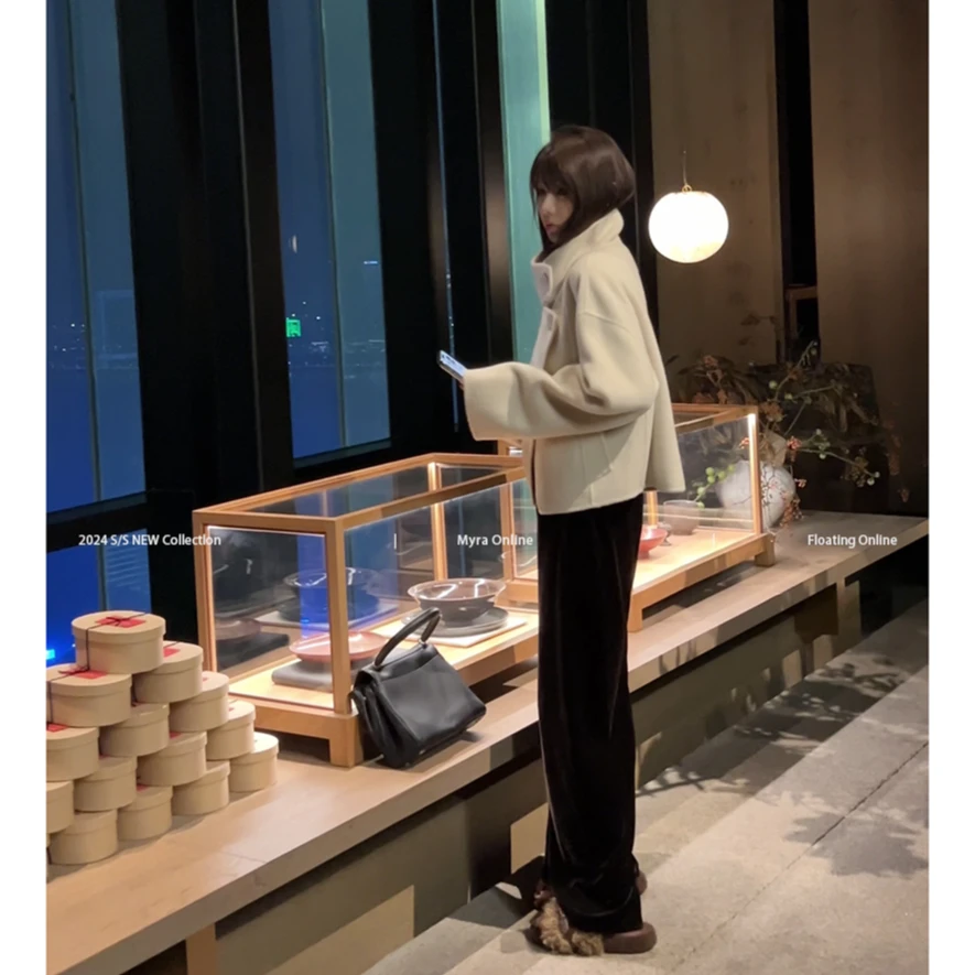 “阿尔卑斯”奢贵100巴素兰羊设计感毛双面毛呢XMSC024194