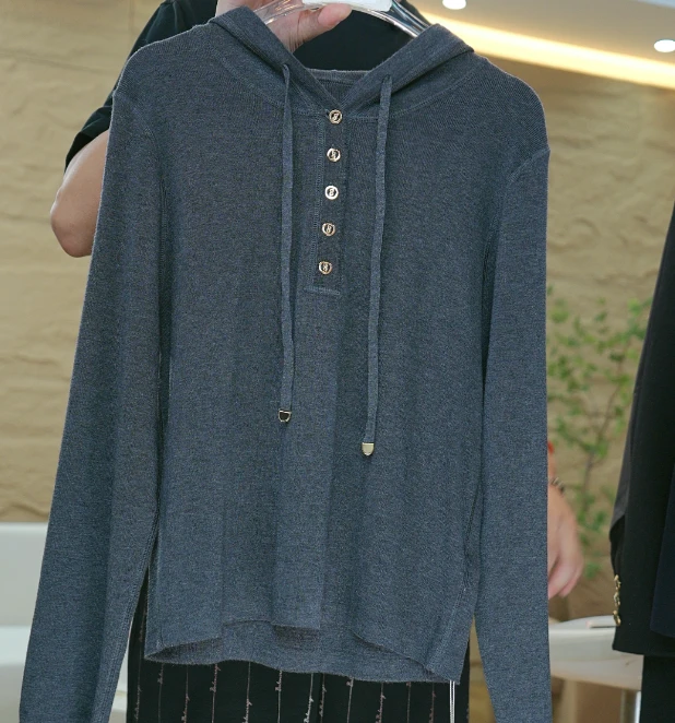 24【雅Y订单】新款时尚百搭连帽套头针织衫240928