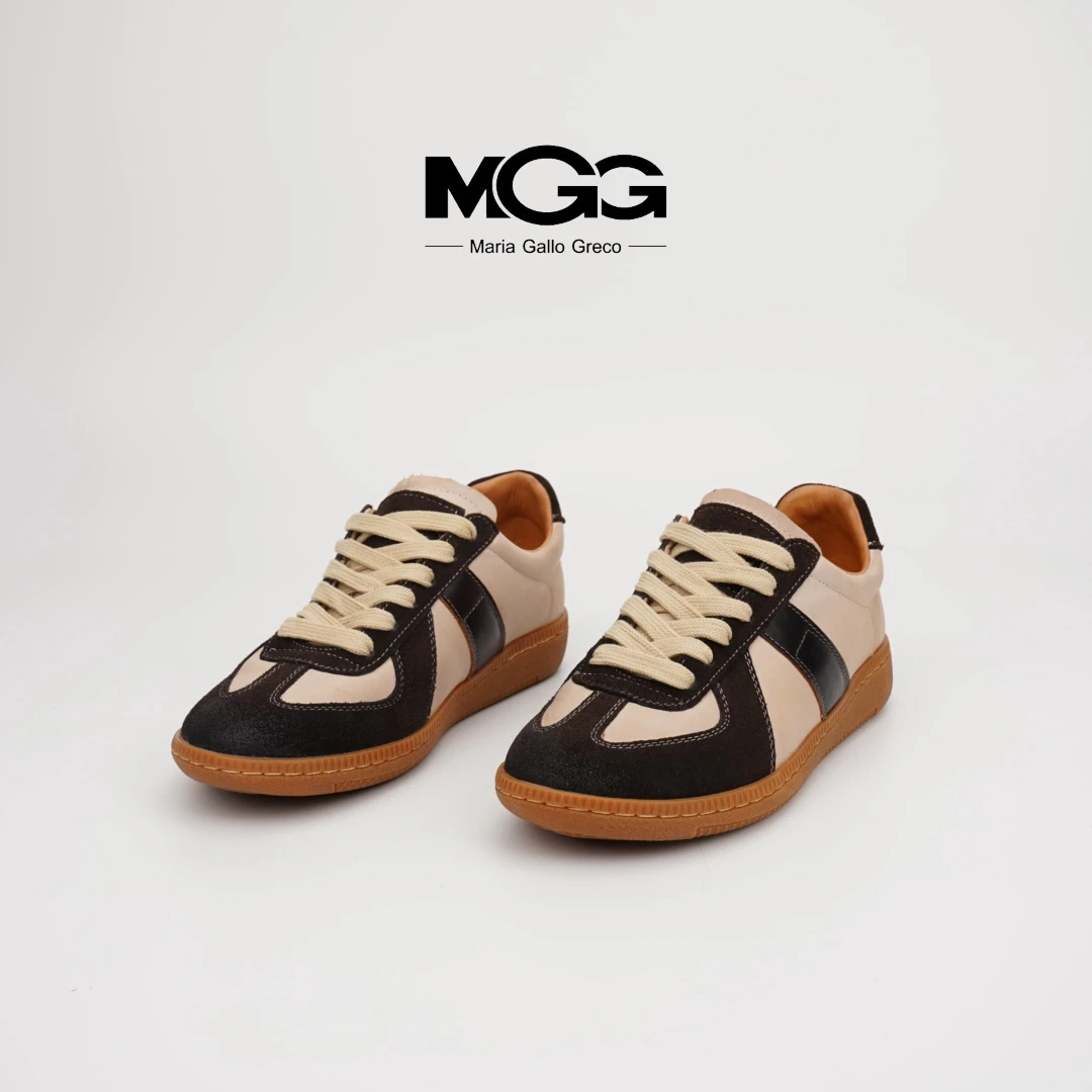 （MGG）时尚百搭复古小众潮流低帮拼色系带脏脏德训鞋
