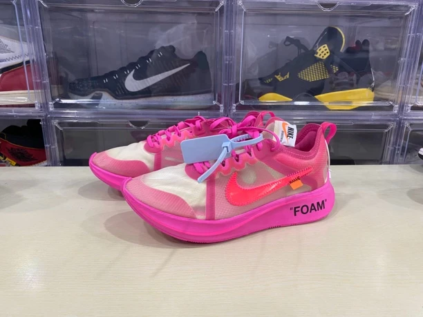43码/耐克zoom fly1粉色/ow联名/全新原盒