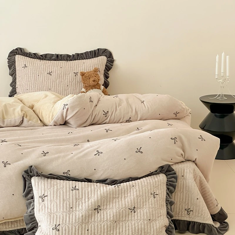 冬天不冷丨牛奶绒四件套2024年新款床盖被套加厚高级感秋冬季床品