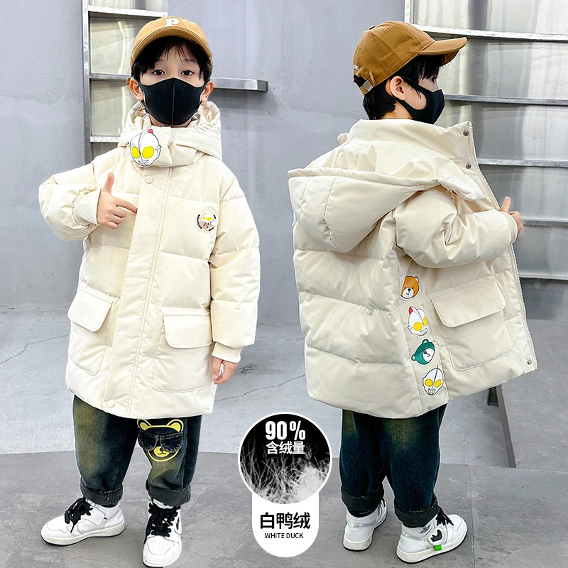 儿童羽绒服奥特曼2023新款男童外套棉服加厚保暖潮帅冬装冬款潮帅