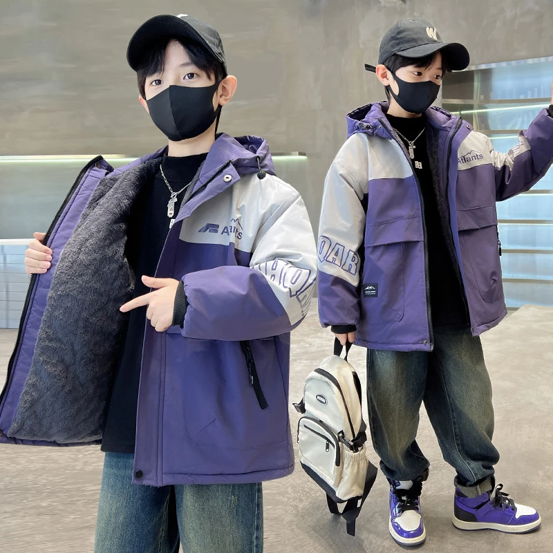 儿童加厚棉服2023新款冬装洋气派克服中大童冬季棉衣加绒外套爆款