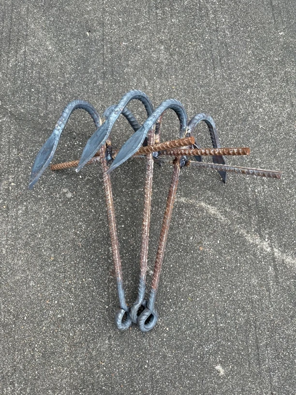 电焊铁锚钩子渔具用品鱼叉头老式传统摩托艇渔网固定神器