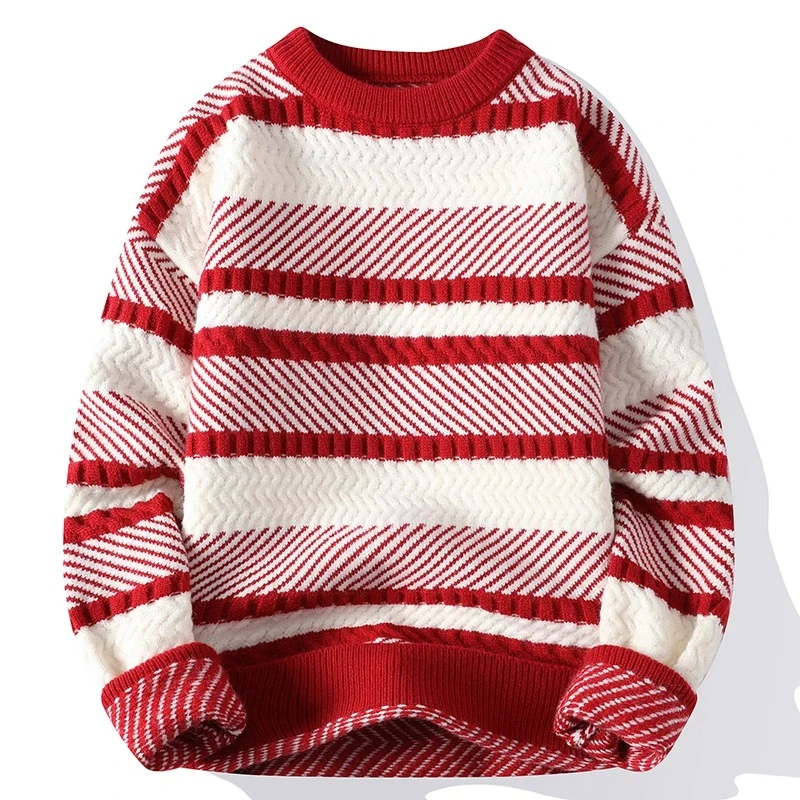 claralee本命年红色毛衣男士2023秋冬季加厚内搭打底衫保暖上衣潮