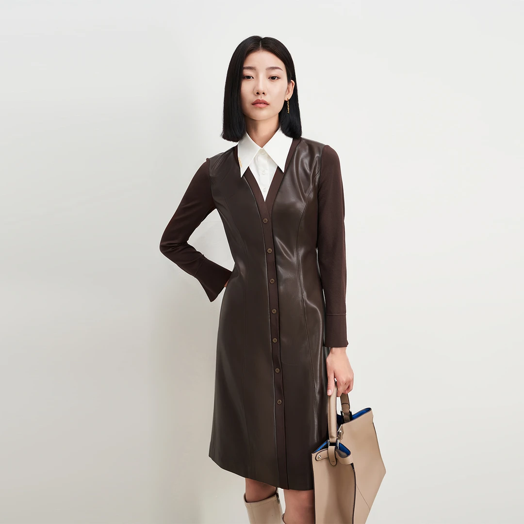 【秋冬爆品】赢智尚拼接假两件连衣裙显瘦高级通勤ZF01900/ZF01893