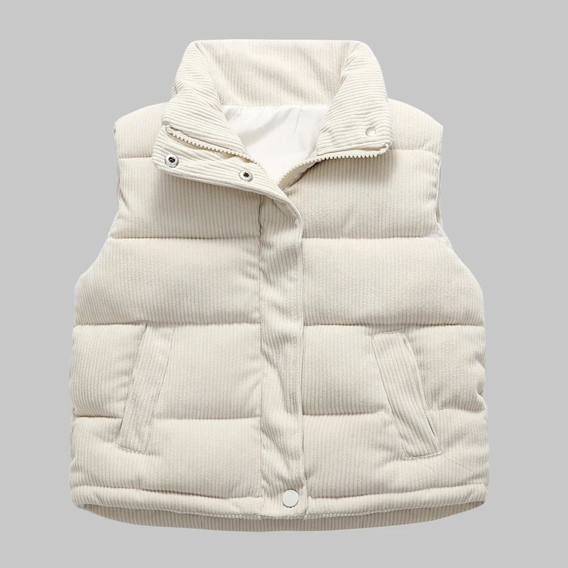 秋冬新款儿童立领棉马甲男童加厚背心女童保暖外穿坎肩宝宝棉服潮