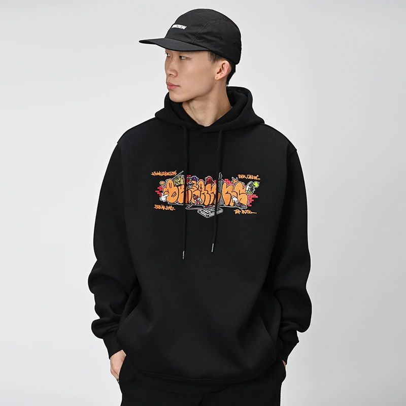 BBOY重磅帽衫 街舞嘻哈净色连帽卫衣长袖HIPHOP说唱滑板潮流