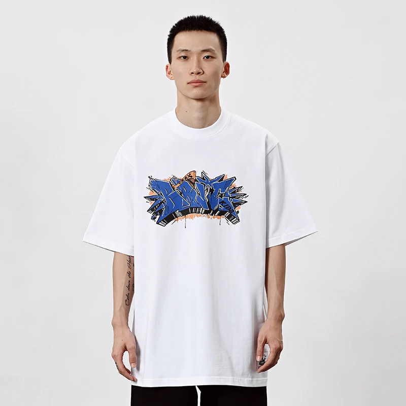 BBK 270g重磅 宽松小领口 T恤 bboy街舞 嘻哈短袖 HIPHOP潮流滑板